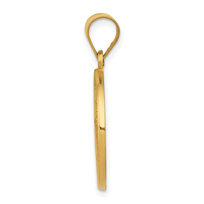 14K Gelbgold 14K Poliert und Satiniert St George Medaille Hohl Anhänger