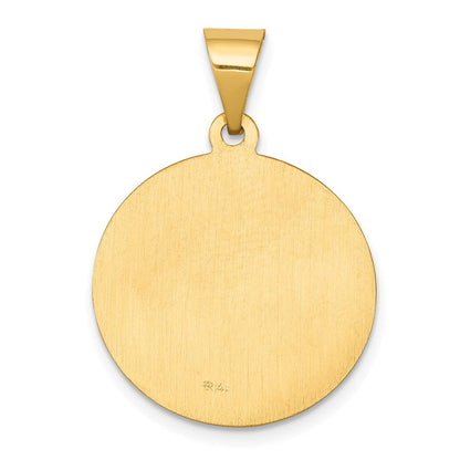 14K Gelbgold 14K Poliert und Satiniert St George Medaille Hohl Anhänger