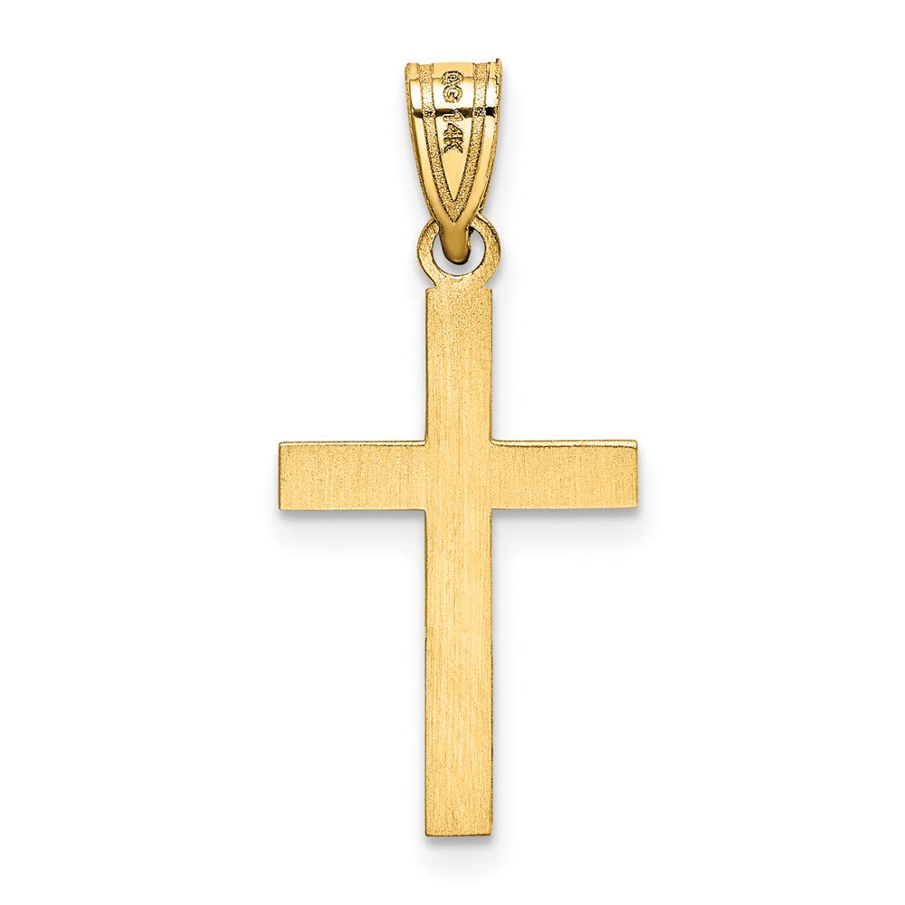 14K Gelbgold 14K Lasergraviert Geätzt Kreuz Anhänger