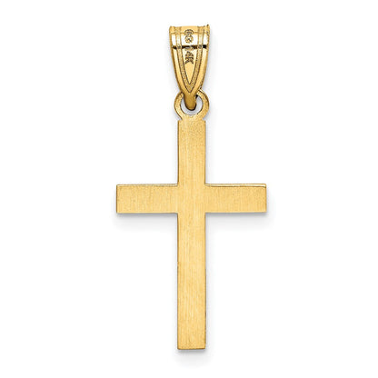 14K Gelbgold 14K Lasergraviert Geätzt Kreuz Anhänger