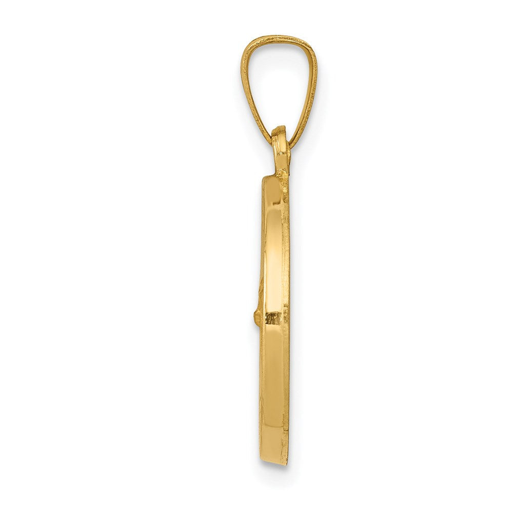14K Gelbgold 14K Poliert und Satiniert St Gerard Medaille Hohl Anhänger