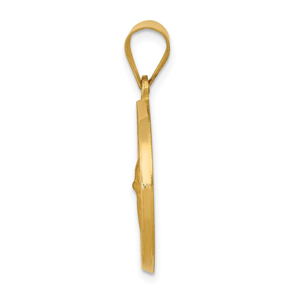14K Gelbgold 14K Poliert und Satiniert St Gerard Medaille Hohl Anhänger