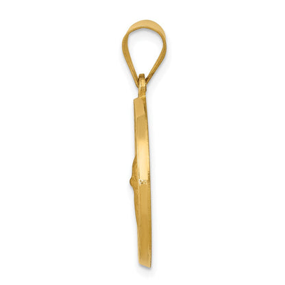 14K Gelbgold 14K Poliert und Satiniert St Gerard Medaille Hohl Anhänger