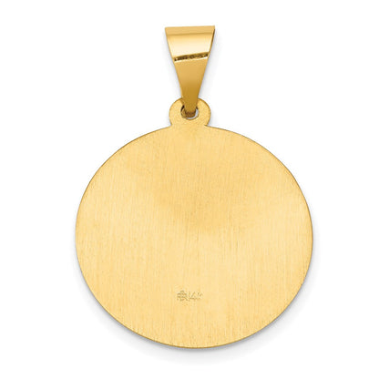 14K Gelbgold 14K Poliert und Satiniert St Gerard Medaille Hohl Anhänger