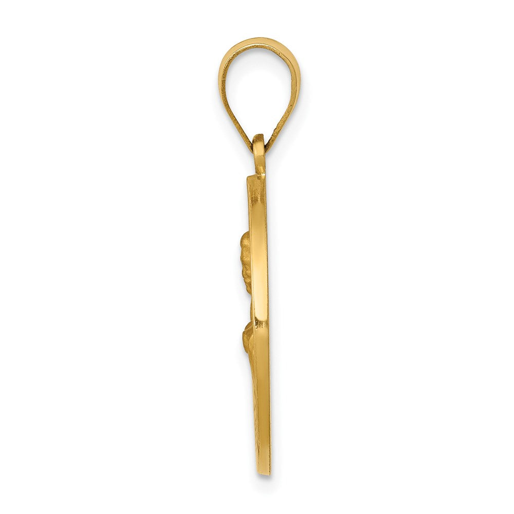 14K Gelbgold 14K Poliert und Satiniert St John Medaille Hohl Anhänger