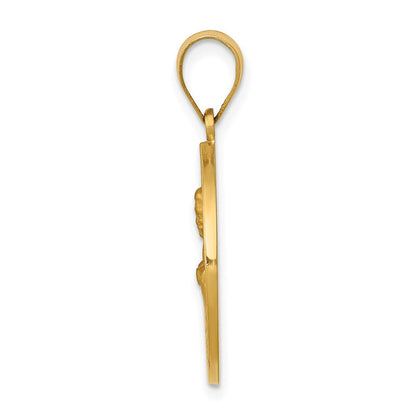 14K Gelbgold 14K Poliert und Satiniert St John Medaille Hohl Anhänger