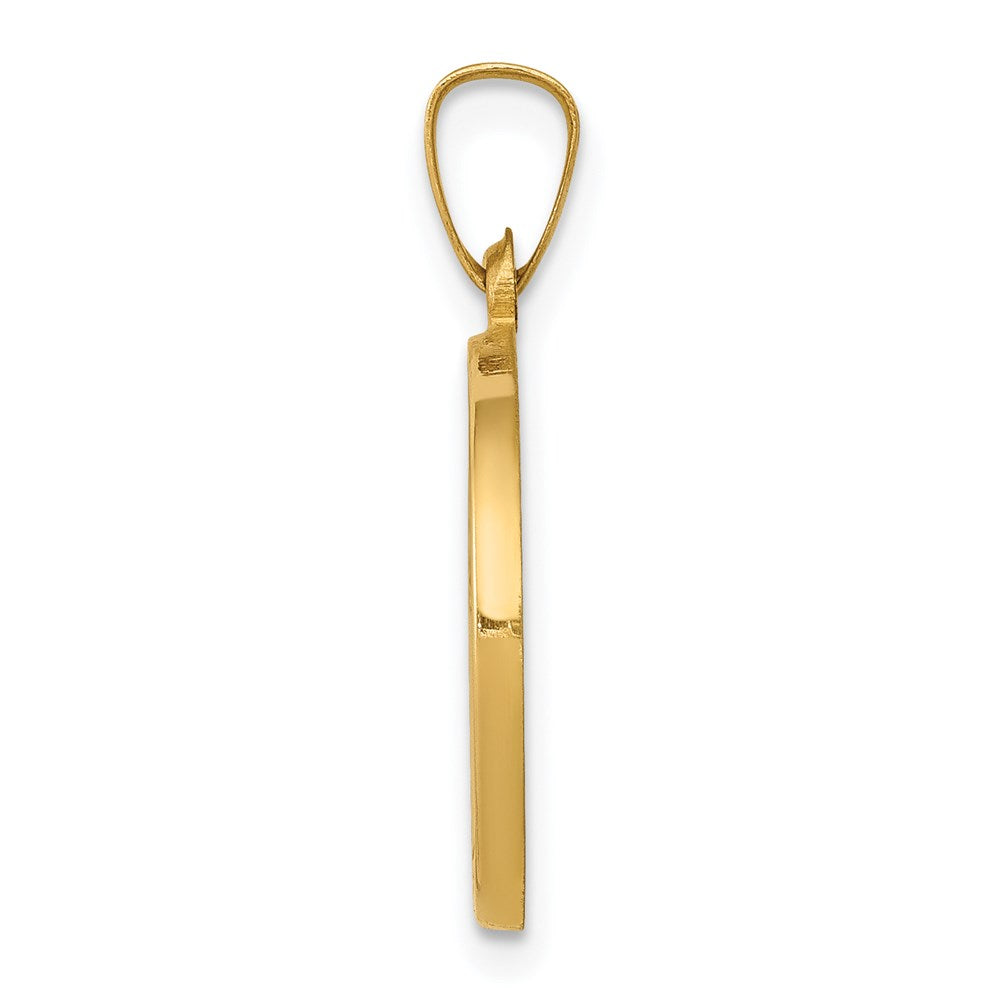 14K Gelbgold 14K Poliert und Satiniert St John Baptist Medaille Hohl Anhänger