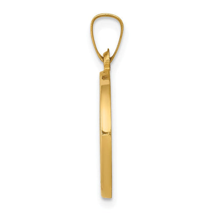 14K Gelbgold 14K Poliert und Satiniert St John Baptist Medaille Hohl Anhänger