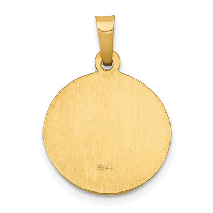 14K Gelbgold 14K Poliert und Satiniert St John Baptist Medaille Hohl Anhänger