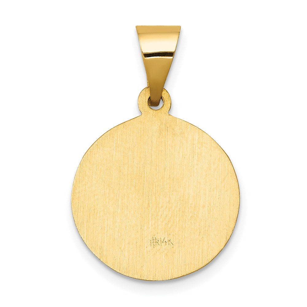 14K Gelbgold 14K Poliert und Satiniert St John Baptist Medaille Hohl Anhänger