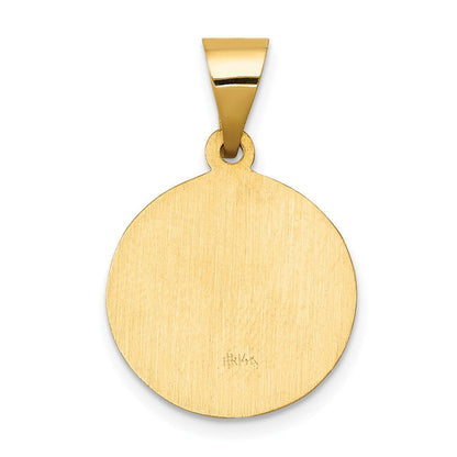 14K Gelbgold 14K Poliert und Satiniert St John Baptist Medaille Hohl Anhänger