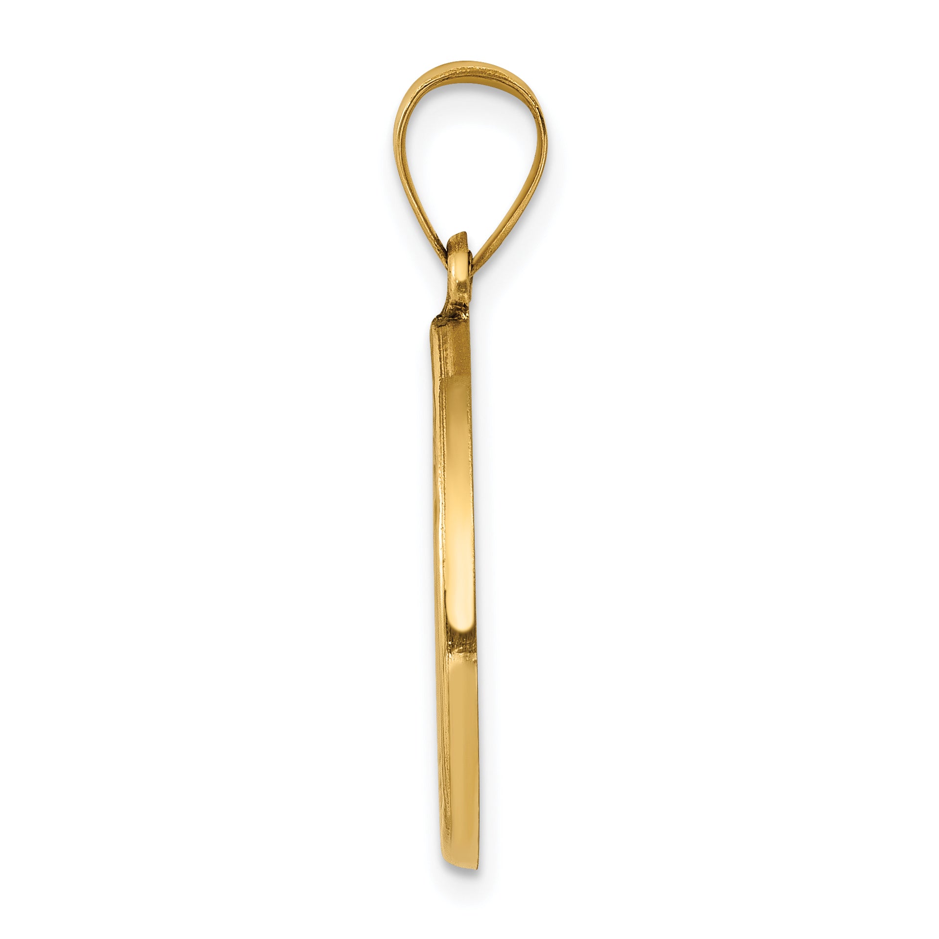 14K Gelbgold 14K Poliert und Satiniert St John Baptist Medaille Hohl Anhänger