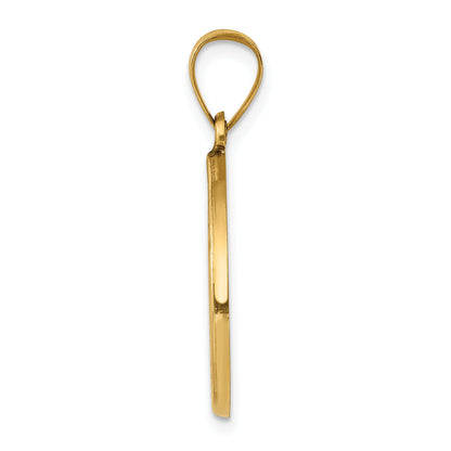 14K Gelbgold 14K Poliert und Satiniert St John Baptist Medaille Hohl Anhänger