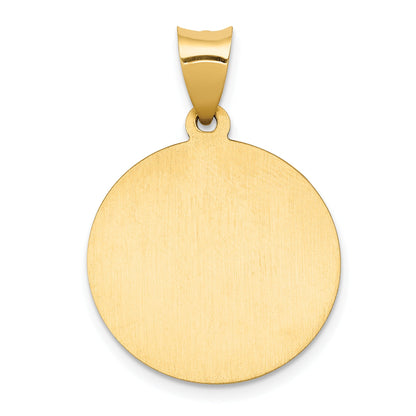 14K Gelbgold 14K Poliert und Satiniert St John Baptist Medaille Hohl Anhänger