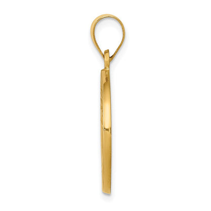 14K Gelbgold 14K Poliert und Satiniert St John Baptist Medaille Hohl Anhänger