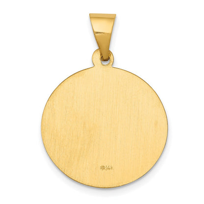 14K Gelbgold 14K Poliert und Satiniert St John Baptist Medaille Hohl Anhänger