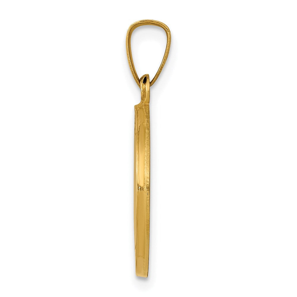 14K Gelbgold 14K Poliert und Satiniert St Joseph Medaille Hohl Anhänger