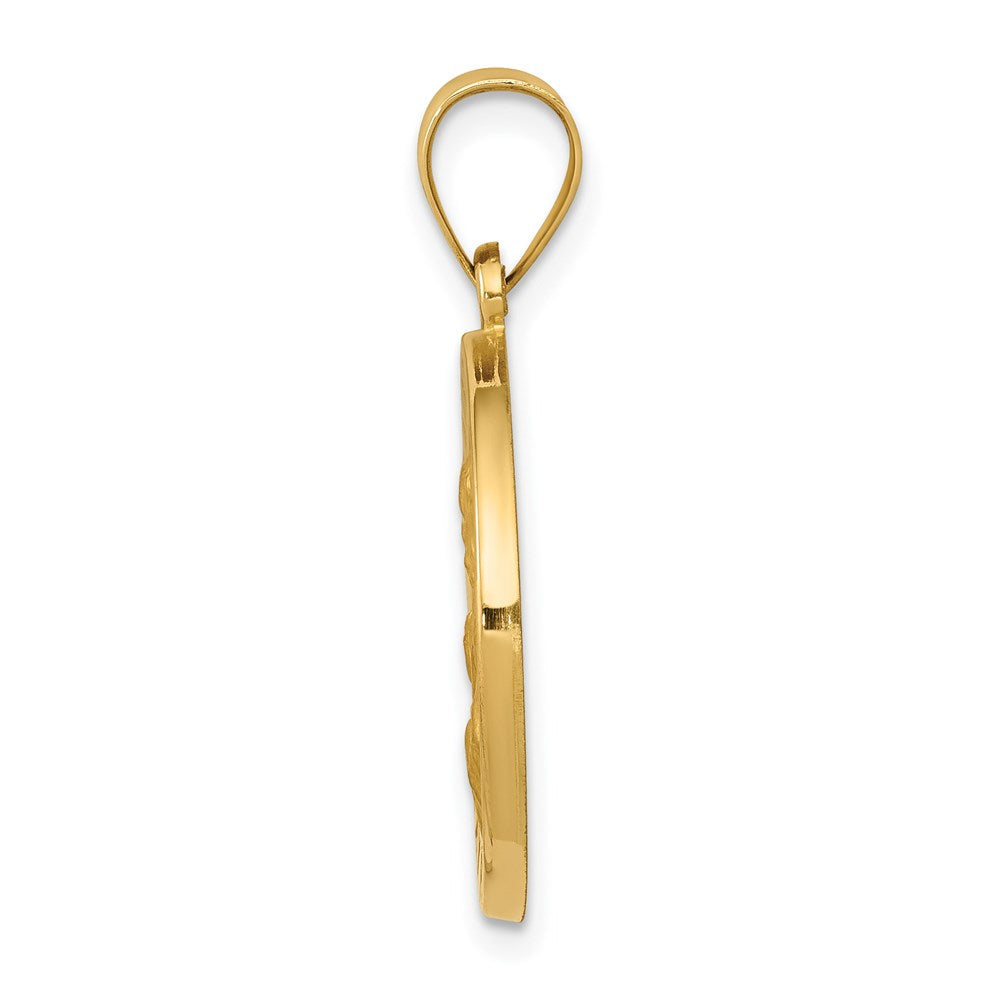 14K Gelbgold 14K Poliert und Satiniert St Joseph Medaille Hohl Anhänger