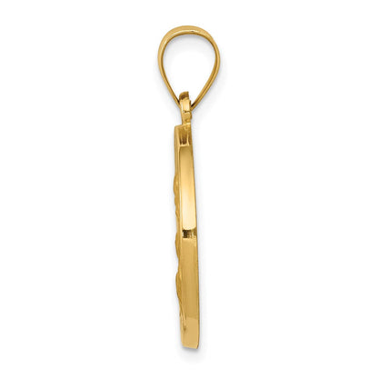 14K Gelbgold 14K Poliert und Satiniert St Joseph Medaille Hohl Anhänger