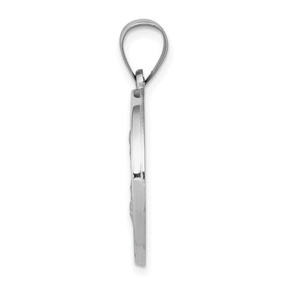14K Weißgold 14K Weißgold Poliert und Satiniert St Joseph Medaille Hohl Anhänger