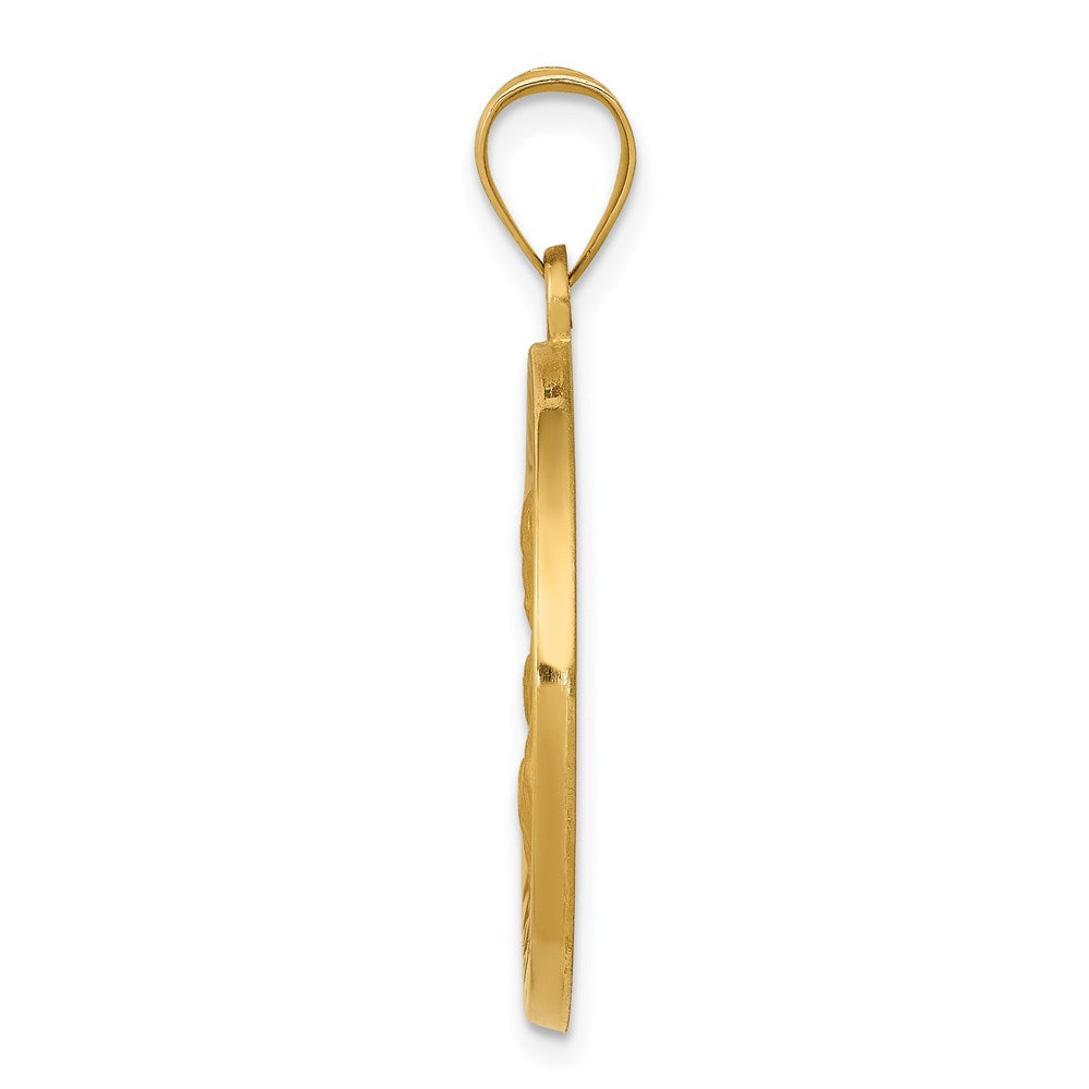 14K Gelbgold 14K Poliert und Satiniert St Joseph Medaille Hohl Anhänger