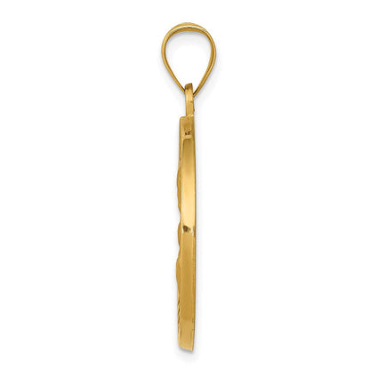 14K Gelbgold 14K Poliert und Satiniert St Joseph Medaille Hohl Anhänger