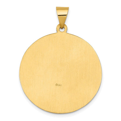 14K Gelbgold 14K Poliert und Satiniert St Joseph Medaille Hohl Anhänger