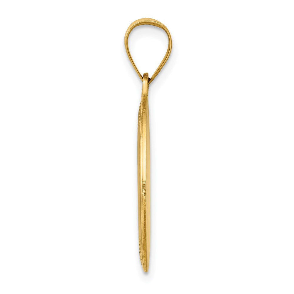 14K Gelbgold 14K Poliert und Satiniert St Joseph Medaille Hohl Anhänger