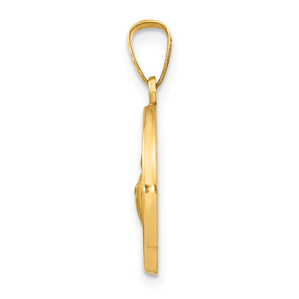 14K Gelbgold 14K Poliert und Satiniert St Jude Thaddeus Medaille Hohl Anhänger