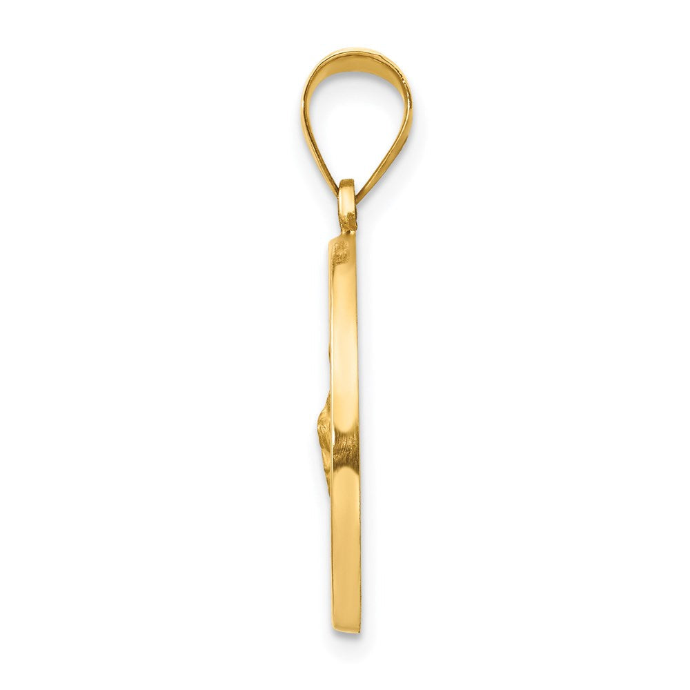 14K Gelbgold 14K Poliert und Satiniert St Jude Thaddeus Medaille Hohl Anhänger