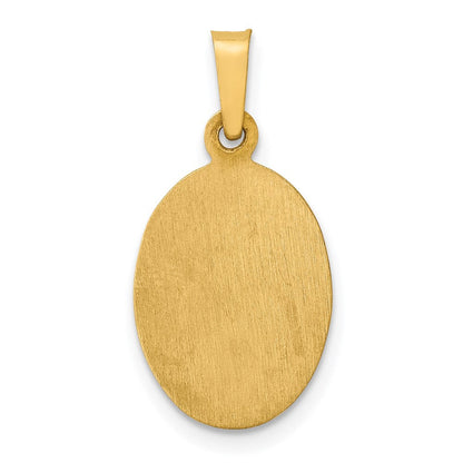 14K Gelbgold 14K Poliert und Satiniert St Jude Thaddeus Medaille Hohl Anhänger