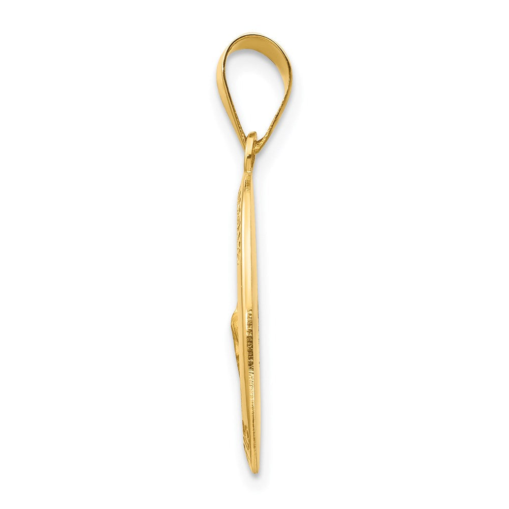 14K Gelbgold 14K Poliert und Satiniert St Jude Thaddeus Medaille Hohl Anhänger