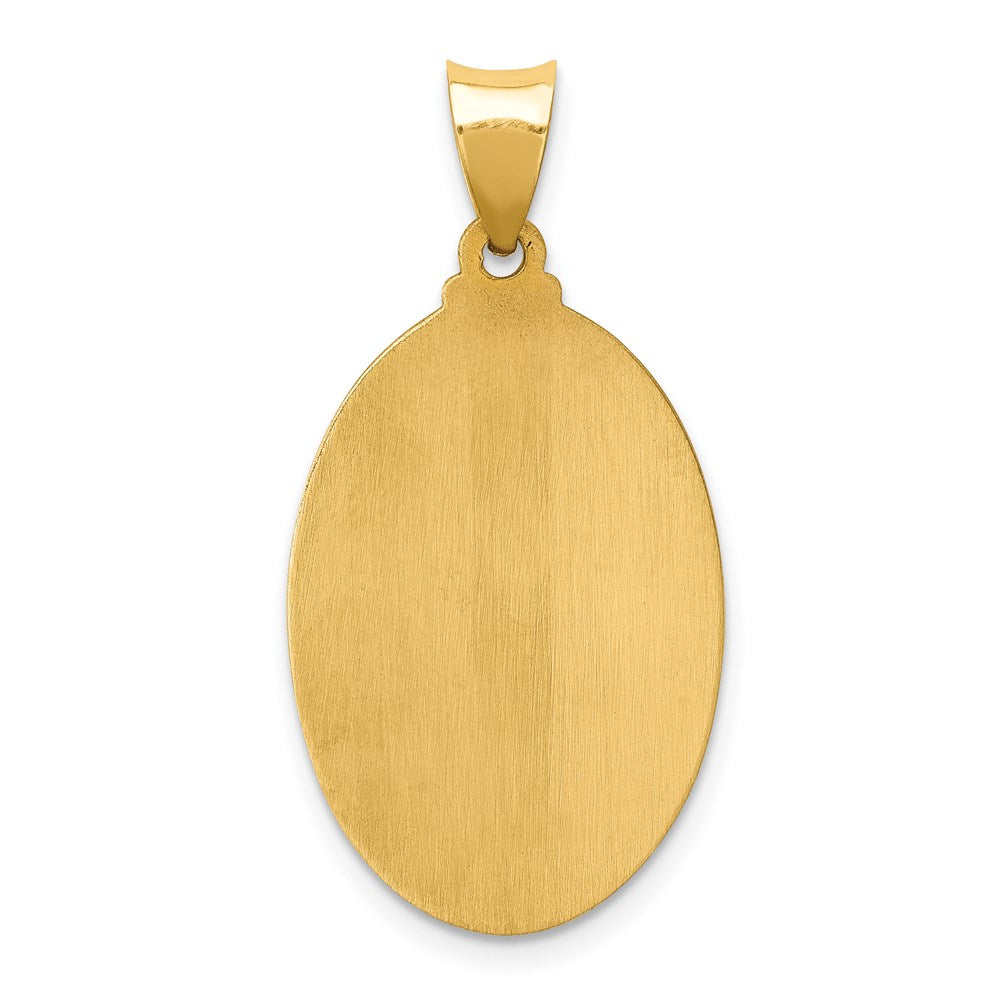 14K Gelbgold 14K Poliert und Satiniert St Jude Thaddeus Medaille Hohl Anhänger