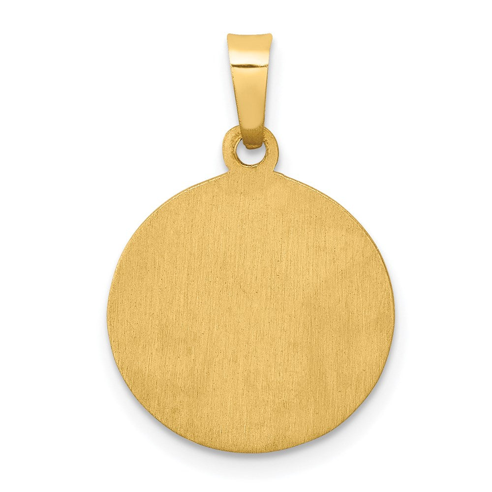 14K Gelbgold 14K Poliert und Satiniert St Lucy Medaille Hohl Anhänger