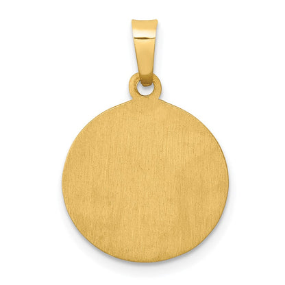 14K Gelbgold 14K Poliert und Satiniert St Lucy Medaille Hohl Anhänger