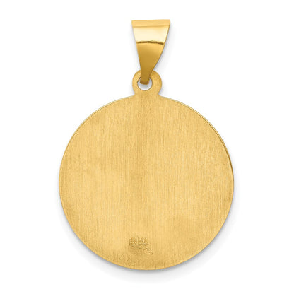 14K Gelbgold 14K Poliert und Satiniert St Lucy Medaille Hohl Anhänger