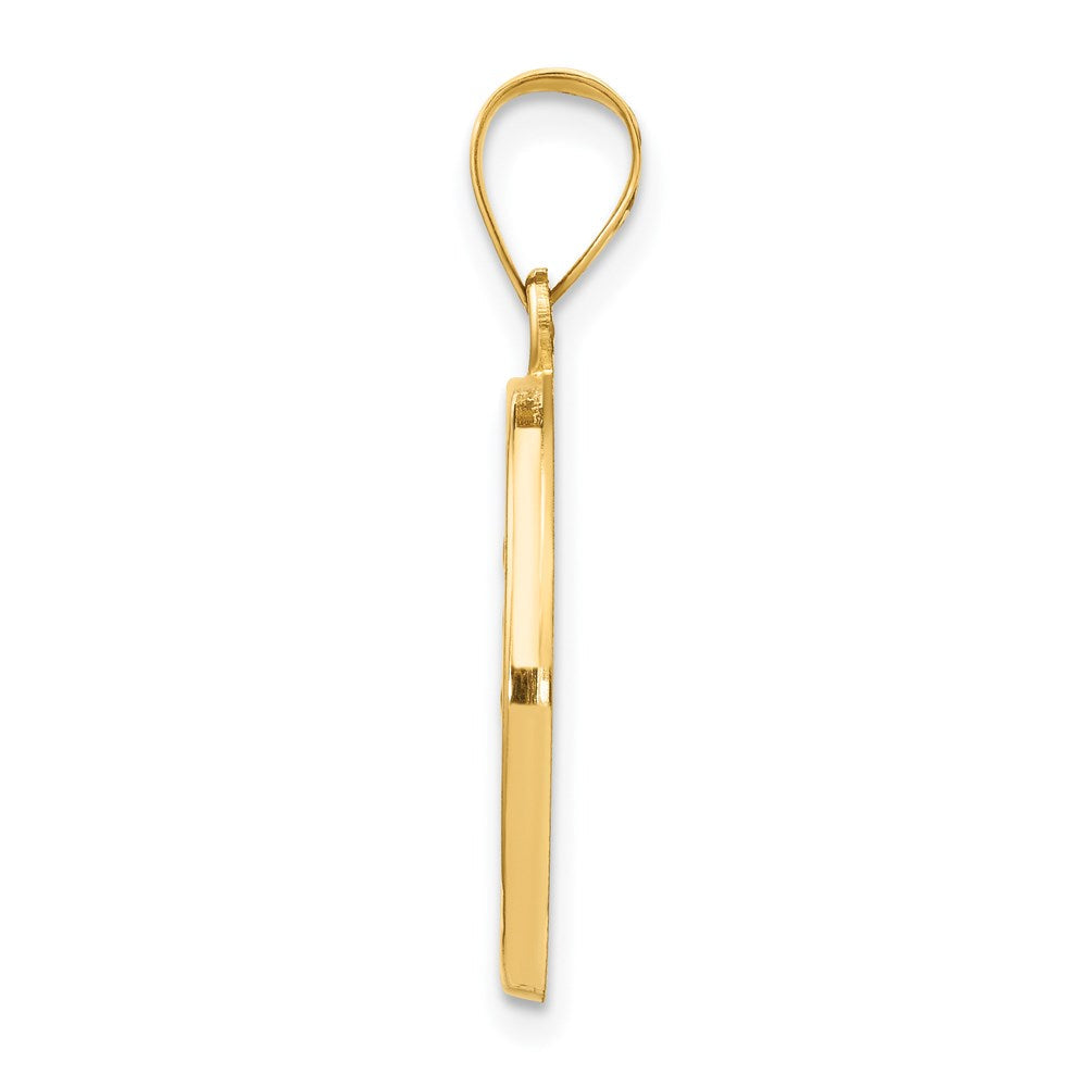14K Gelbgold 14K Poliert und Satiniert St Luke Medaille Hohl Anhänger