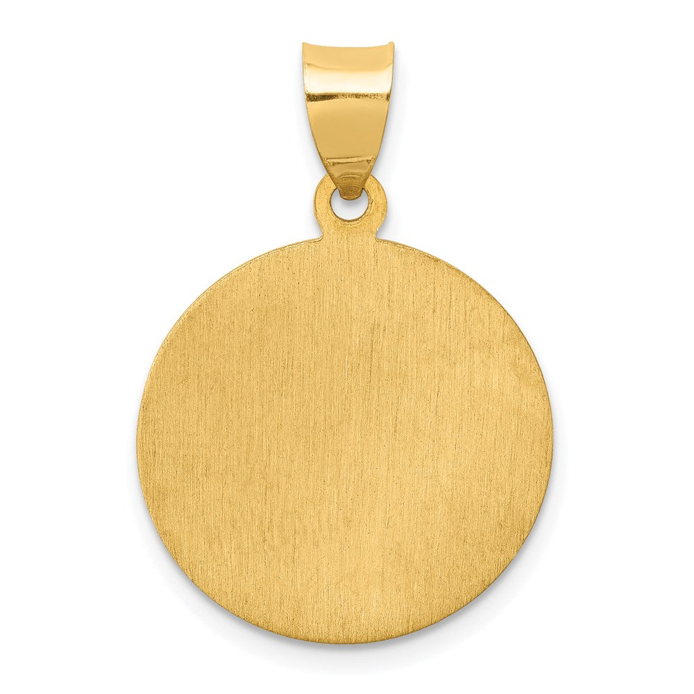 14K Gelbgold 14K Poliert und Satiniert St Luke Medaille Hohl Anhänger