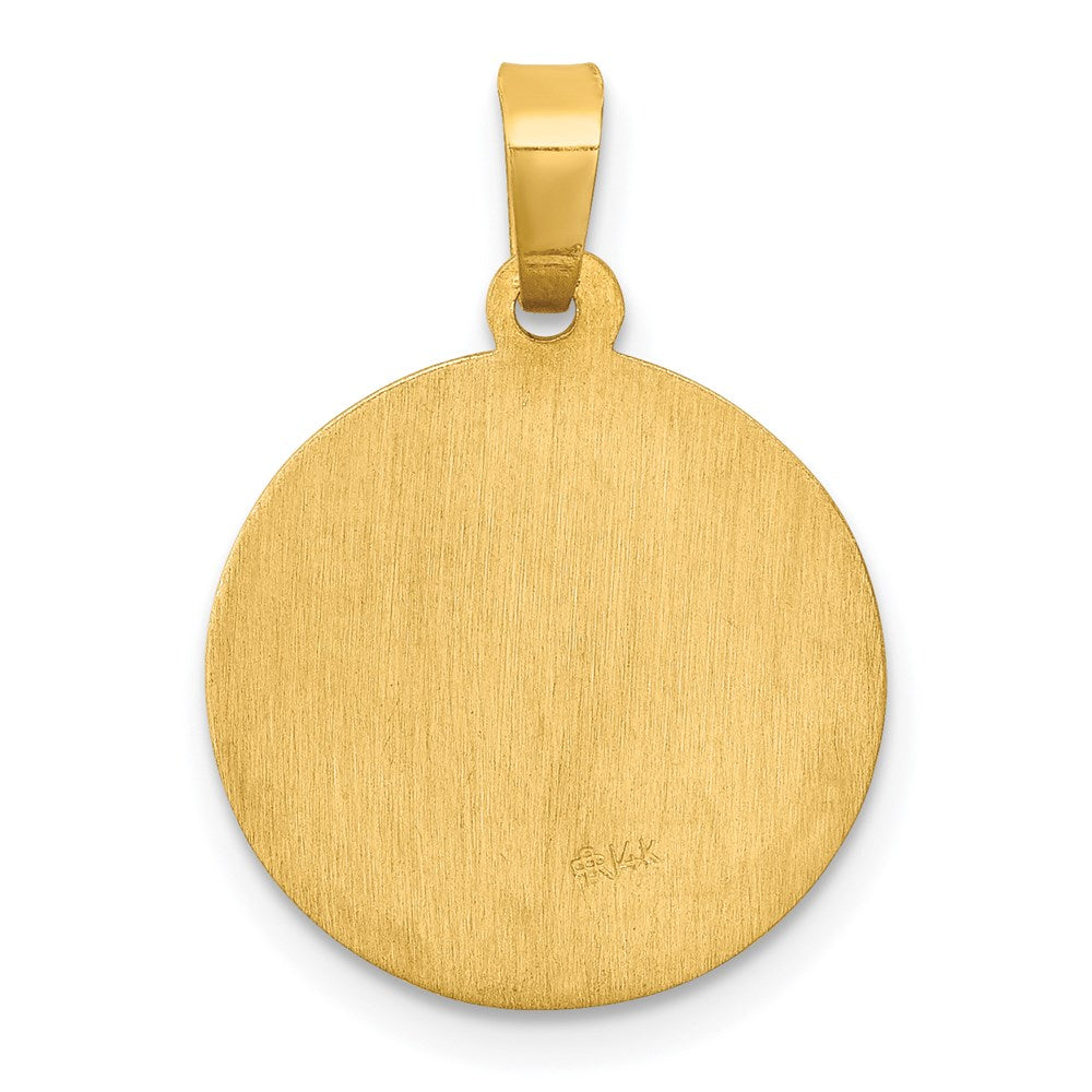 14K Gelbgold 14K Poliert und Satiniert St Luke Medaille Hohl Anhänger