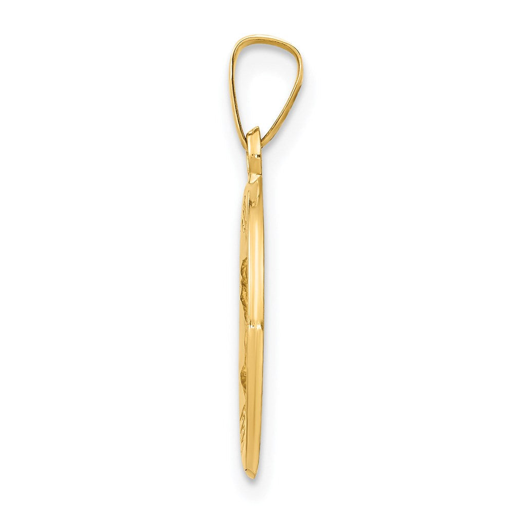 14K Gelbgold 14K Poliert und Satiniert St Mark Medaille Hohl Anhänger