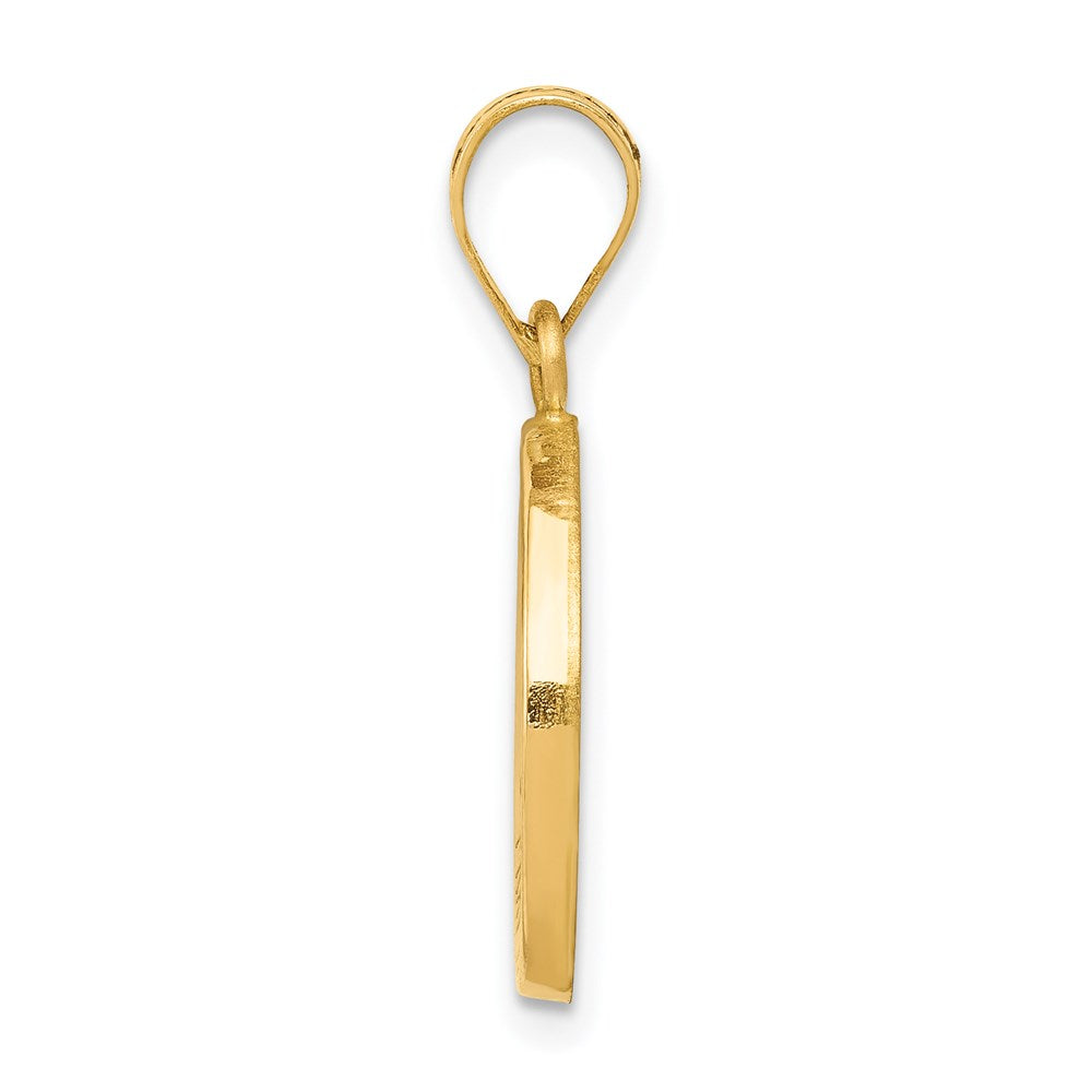 14K Gelbgold 14K Poliert und Satiniert St Matthew Medaille Hohl Anhänger