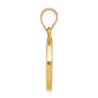 14K Gelbgold 14K Poliert und Satiniert St Matthew Medaille Hohl Anhänger