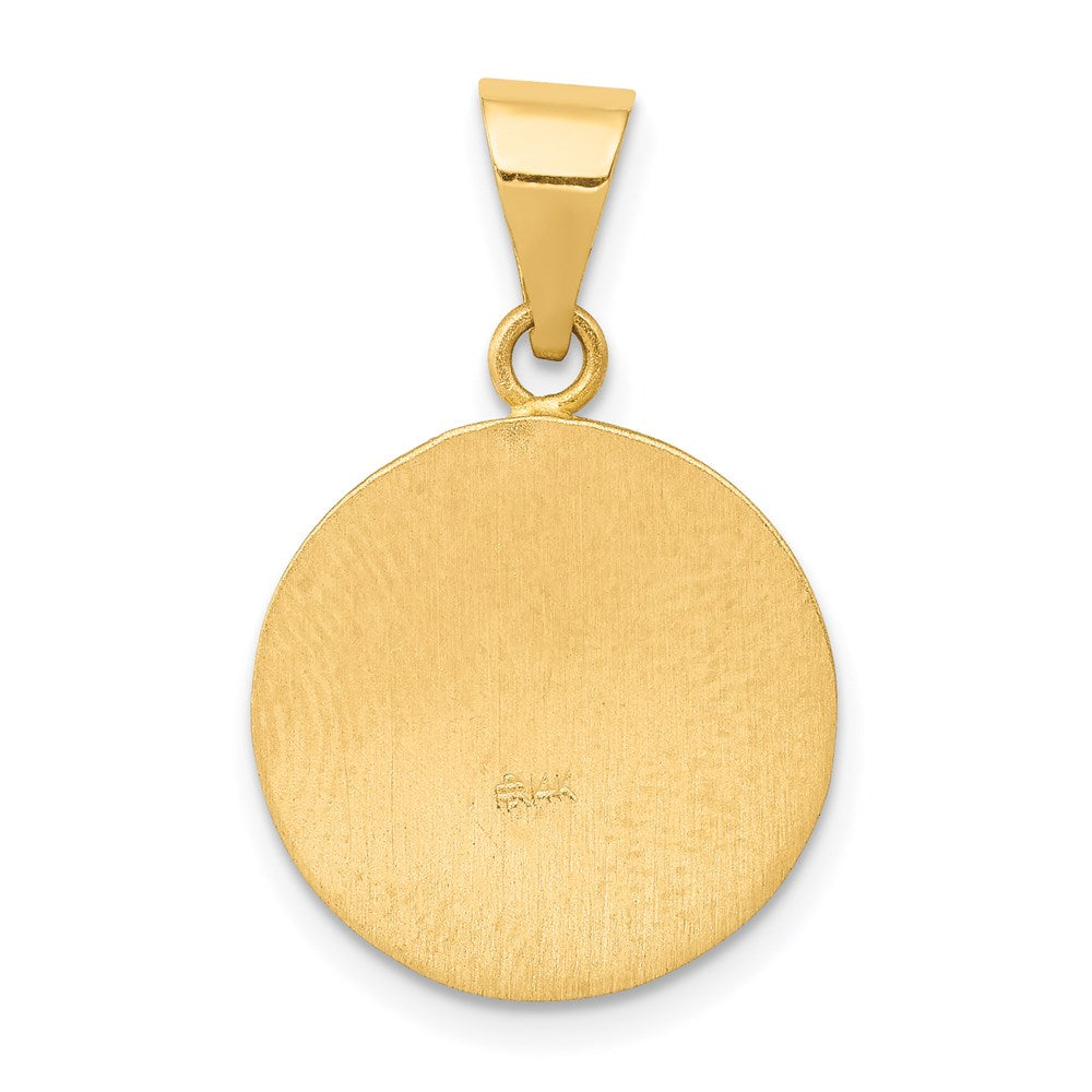 14K Gelbgold 14K Poliert und Satiniert St Matthew Medaille Hohl Anhänger