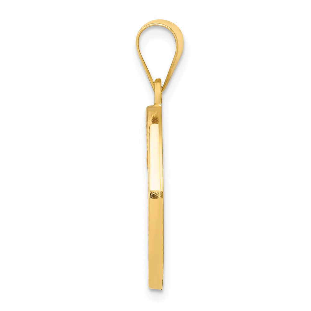 14K Gelbgold 14K Poliert und Satiniert St Matthew Medaille Hohl Anhänger