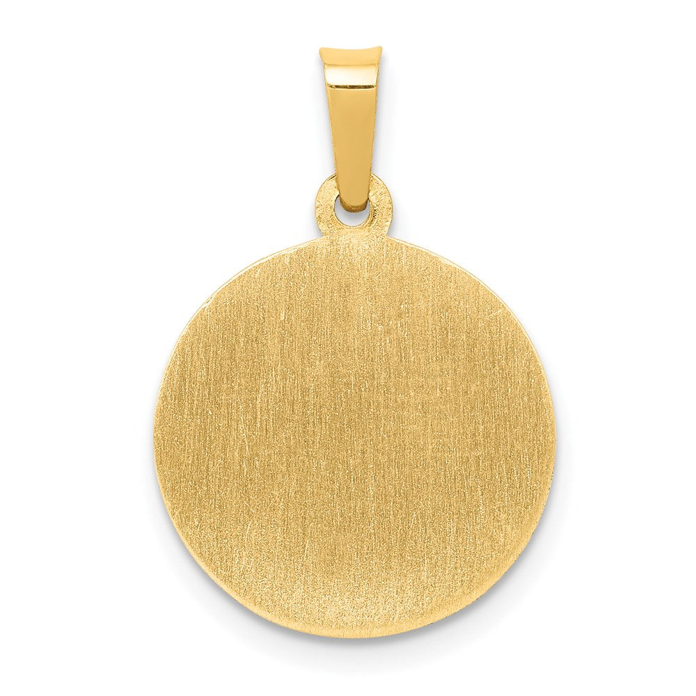 14K Gelbgold 14K Poliert und Satiniert St Michael Medaille Hohl Anhänger