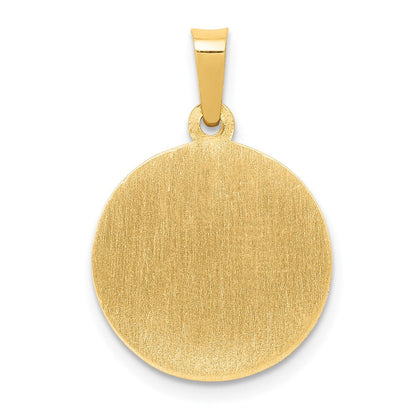 14K Gelbgold 14K Poliert und Satiniert St Michael Medaille Hohl Anhänger
