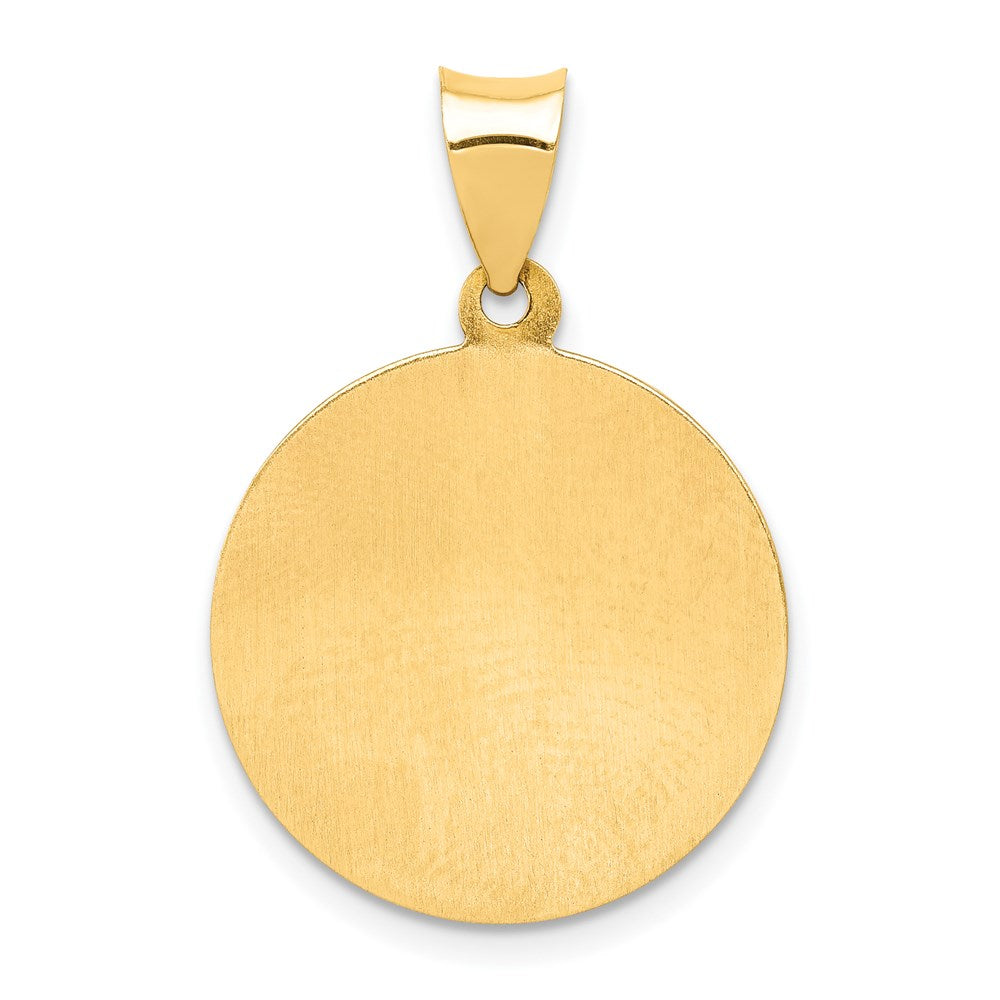 14K Gelbgold 14K Poliert und Satiniert St Michael Medaille Hohl Anhänger