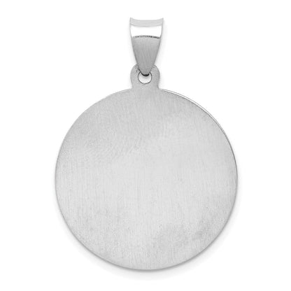 14K Weißgold 14K Weißgold Poliert/satin St Michael Medaille Hohl Anhänger