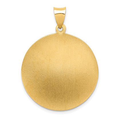 14K Gelbgold 14K Poliert und Satiniert St Michael Medaille Hohl Anhänger