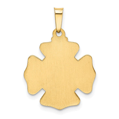14K Gelbgold 14K Poliert und Satiniert St Florian Abzeichen Medaille Hohl Anhänger